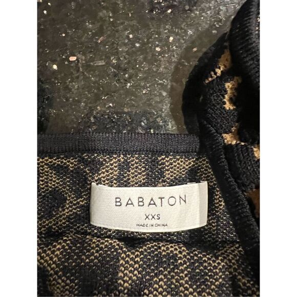 Babaton Aritzia Leopard Print Thick Crop Top Women's Black and Yellow size XXS - Picture 5 of 5